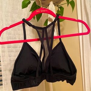 Black Victoria’s Secret pink sports bra